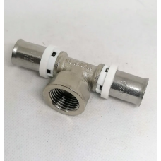 Пресс-фитинг. Тройник  никелированный 20 * 1/2" г * 20(13/104)