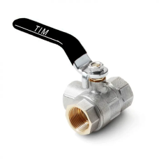 Кран шаровой ТРЕХХОДОВОЙ, тип Т, (длиный рычаг) никелированная 1" г/г/г(2/16)