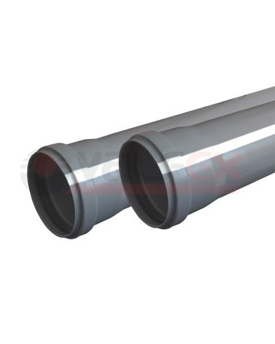 Труба BASE ф110 с раструбом L=2 м, вн.канализ.толщ.ст.2.7 (10) VALFEX, Valfex