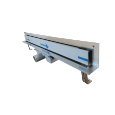 Душевой лоток для монтажа в стену, с комбинированным затвором (сухим затвором и гидрозатвором) .накладная панель нержавеющая сталь-глянец 700*70(1/4)