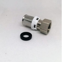 Пресс-фитинг с накидной гайкой под плоскую прокладку  никелированный 20*1/2(25/200)