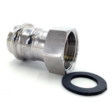 Соединитель с накидной гайкой из нержавеющей стали22×3/4"  "VER-PRO"   (65/5шт)