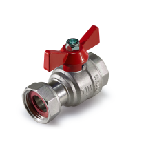 Кран шаровой с накидной гайкой (красн+син)(пара) 1"(1/18)