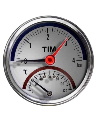 Термо-манометр аксиального подключения 1/2 - 4 бар(1/60), TIM