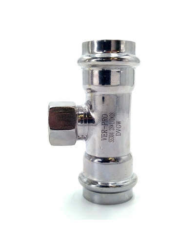 Тройник с переходом на внутреннюю резьбу 22×1/2×22  VER-PRO (40/4шт), VIEIR