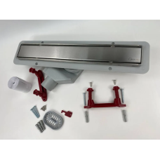 Водоотводящий желоб с двухсторонней решеткой горизонтальный сток Evolux Plus 600*70(1/4)