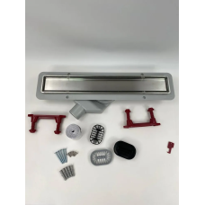 Водоотводящий желоб с двухсторонней решеткой горизонтальный сток Evolux Plus 600*70(1/4)