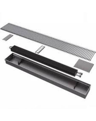 Канальный конвектор Бриз 200х80х1200, 1ТО, концевое прямое исп., U-профиль, втулки-черные