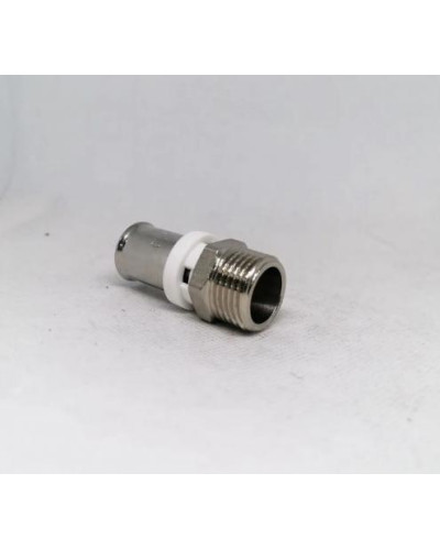 Пресс-фитинг с переходом на наружную резьбу никелированный 20*1/2(35/280), TIM