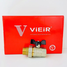 Кран шаровой с американкой 1"усилен.ЖЕЛТЫЙ"ViEiR"(48/6шт)