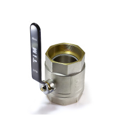 Кран шаровой стандарт (длиный рычаг) никелированная  4" г/г(1/4)