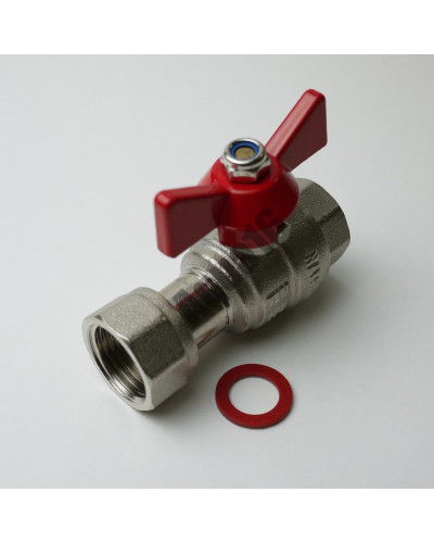 Кран шаровой прямой с нак.гайкой и внутр.резьбой 3/4, TIM