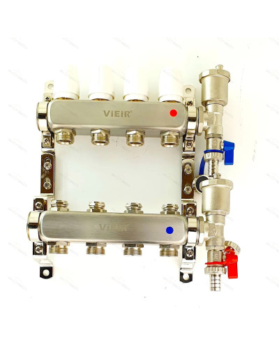 VR115-04А Колл. БЕЗ РАС. БЕЗ КРАН.4-вых.НЕРЖ.(5/1шт), VIEIR