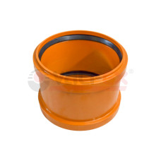 Муфта  двухраструбная 160мм РЫЖАЯ нар.канализ.(18) VALFEX
