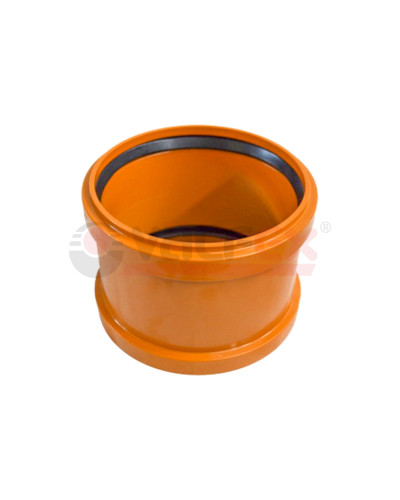 Муфта  двухраструбная 160мм РЫЖАЯ нар.канализ.(18) VALFEX, Valfex