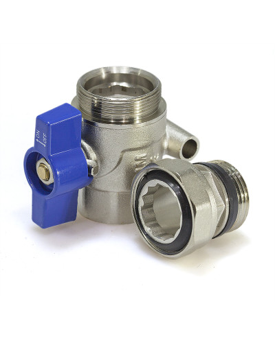 Кран шаровой пря.с полусгоном и термометром 1 пара(1/20), TIM