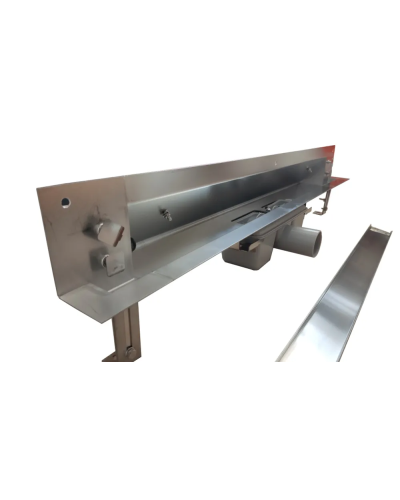 Душевой лоток для монтажа в стену, с комбинированным затвором (сухим затвором и гидрозатвором) .накладная панель нержавеющая сталь-глянец 600*70(1/4), TIM