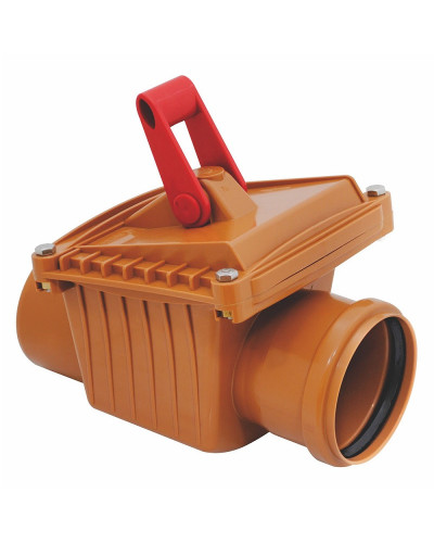 Клапан обратный 110 мм РЫЖИЙ нар.канализ.(2) VALFEX, Valfex