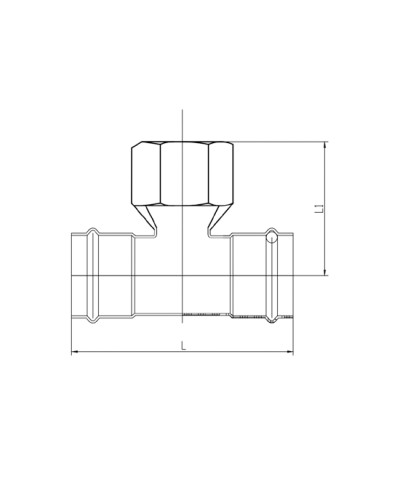 VPTF22422 Тройник с переходом на внутреннюю резьбу 22×3/4×22  VER-PRO (28/4шт), VIEIR