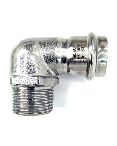 Уголок 90° с переходом на наружную резьбу 22×1/2  VER-PRO (50/5шт), VIEIR