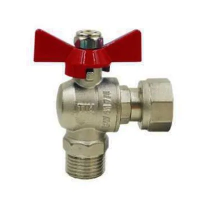 Кран шаровой угловой с накидной гайкой и наружной резьбой 1/2"(18/72)