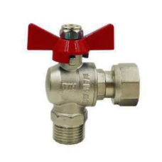 Кран шаровой угловой с накидной гайкой и наружной резьбой 1/2"(18/72)