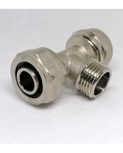 Фитинг обжимной – тройник с переходом на наружную резьбу 16*1/2ш*16(5/70), TIM