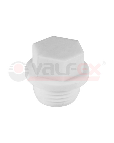 Заглушка резьбовая  20х1/2 (1000/250) (Valfex) БЕЛАЯ, Valfex