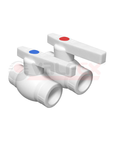 Кран шаровой 20 полупроходной с синей ручкой (100/20) (Valfex) БЕЛЫЙ ВАЛФ-РУС, Valfex