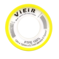 Фум лента МАЛЕНЬ. БЕЛАЯ (12м x12мм x0,1мм x0.7g/cm3) "ViEiR"(1000/10шт)