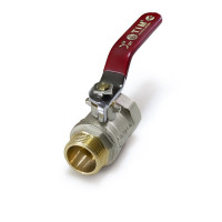 Кран шаровой «STANDARD» (длиный рычаг красный) никелированная 11/2" г/ш(4/8)