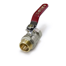 Кран шаровой «STANDARD» (длиный рычаг красный) никелированная 11/2" г/ш(4/8)