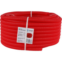 STOUT Труба гофрированная ПНД, цвет красный, наружным диаметром 23 мм для труб диаметром 16 мм 50 м