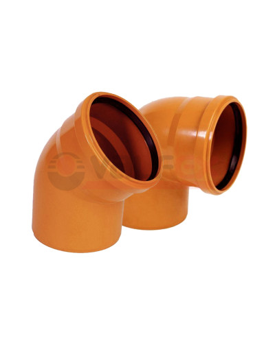 Отвод 87,5° 110мм РЫЖИЙ нар.канализ.(35) VALFEX, Valfex