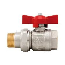 Шаровой кран латунный 1 1/2" ВР-НР со сгоном, ручка-рычаг, серия Ideal 098, Itap 0980112, 56837