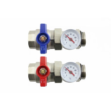 Кран шаровой пря.с полусгоном и термометром 1" пара (1/20)
