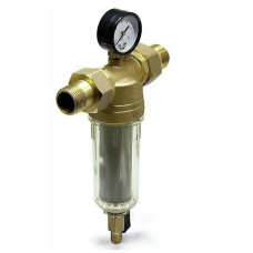 Фильтр промывной 3/4" с манометром, стеклянный корпус(1/10)