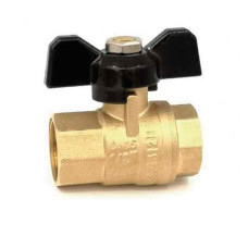 Кран шаровой 3/4" F/F (бабочка) -усилен.ЖЕЛТЫЙ "ViEiR" (100/10шт)