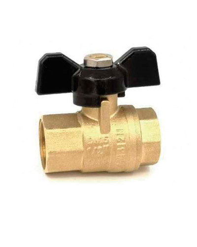 Кран шаровой 3/4 F/F (бабочка) -усилен.ЖЕЛТЫЙ ViEiR (100/10шт), VIEIR