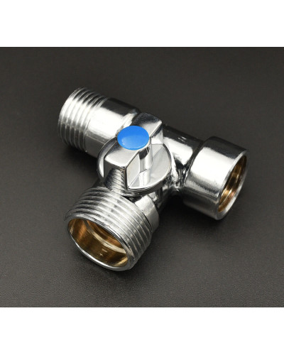 Угловой кран 3-х проход.для стир-маши.Хром. ViEiR (120/12шт), VIEIR