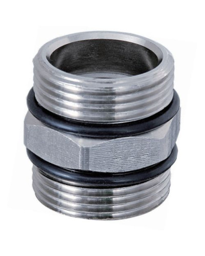 Ниппель  с уплотнительным кольцом 3/4 ш * 3/4 ш, никелированный(10/150), TIM