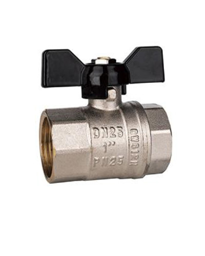 Кран шаровой 1/2 F/F (бабочка) НИКЕЛЬ ViEiR (120/12шт), VIEIR