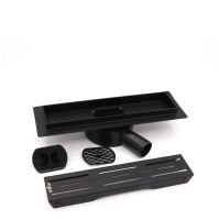 Поворотный душевой трап с сухим затвором, черный - 500 мм (4шт)