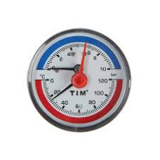 Термоманометр аксиальный 63мм на 10 бар "(0℃ - 120℃)
