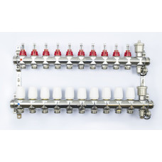 Распределительная группа коллекторов с расход. 10-вых  НЕРЖ. БЕЗ КРАНОВ  1"x3/4" "ViEiR" (2/1шт)