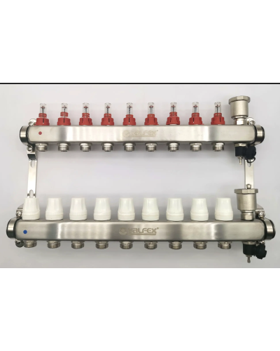 Коллекторная группа НЕРЖ со встр. расх. в сборе, 1х 9 вых. Евроконус 3/4 VALFEX  (2) К, Valfex