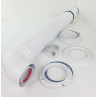 Комплект коаксиальный 60х100-750антиобледенительный с хомутом, фланцеми втулкой