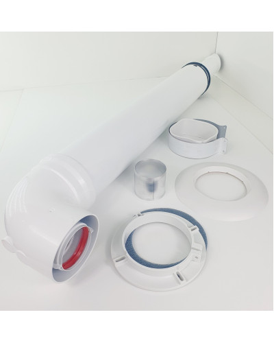 Комплект коаксиальный 60х100-750антиобледенительный с хомутом, фланцеми втулкой, УТДК