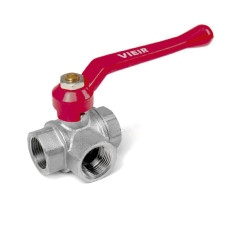 GL192 Кран шаровой трехходовой 1/2" (64/8шт)