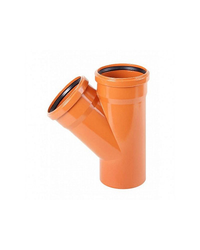 Тройник 87,5° 160-110 РЫЖИЙ нар.канализ.(9) VALFEX, Valfex